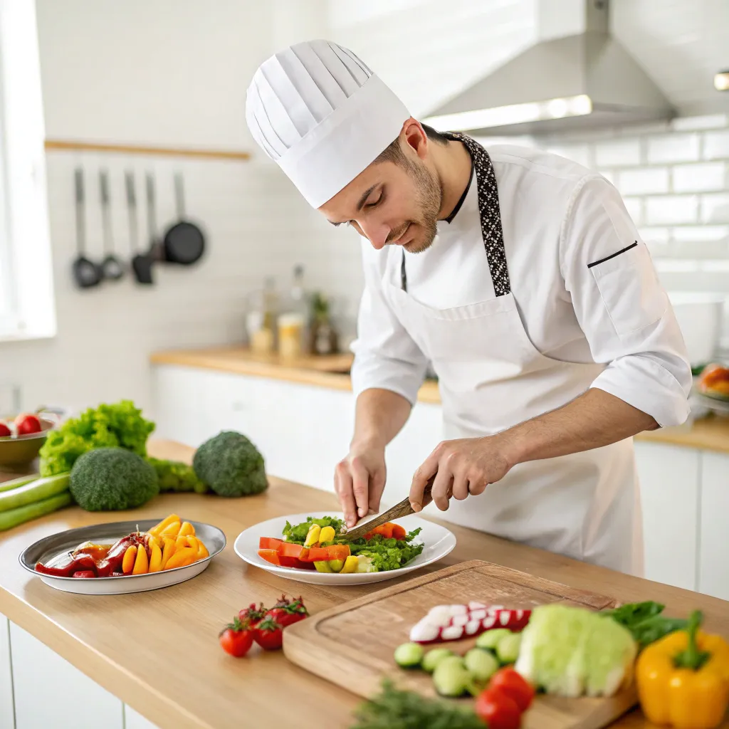 Veggie Chef Preparing a Dish